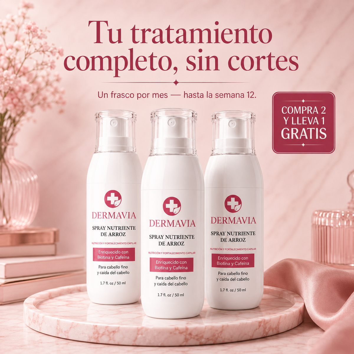 Dermavia™ Tratamiento Capilar para Recuperar Densidad desde la Raíz.