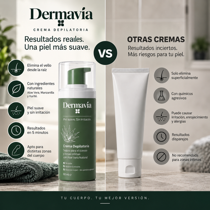 Dermavia™ Crema Depilatoria Corporal para una Piel Suave y Sin Irritación